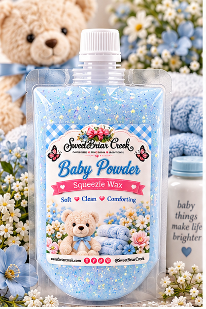 Baby Powder Squeezie Wax + Scoopable melts for Waxwarmer