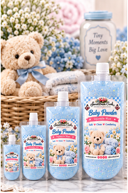 Baby Powder Squeezie Wax + Scoopable melts for Waxwarmer