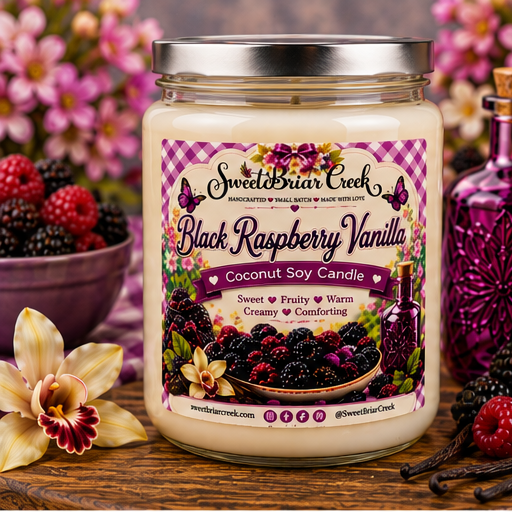 Black Raspberry Vanilla Coconut Soy Candle