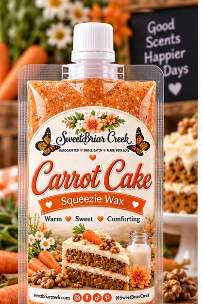Carrot Cake Squeezie Wax + Scoopable melts for Waxwarmer