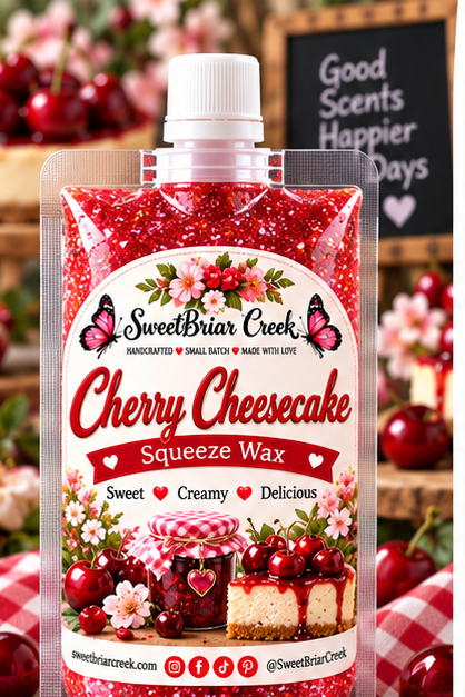 Cherry Cheesecake Squeezie Wax + Scoopable melts for Waxwarmer