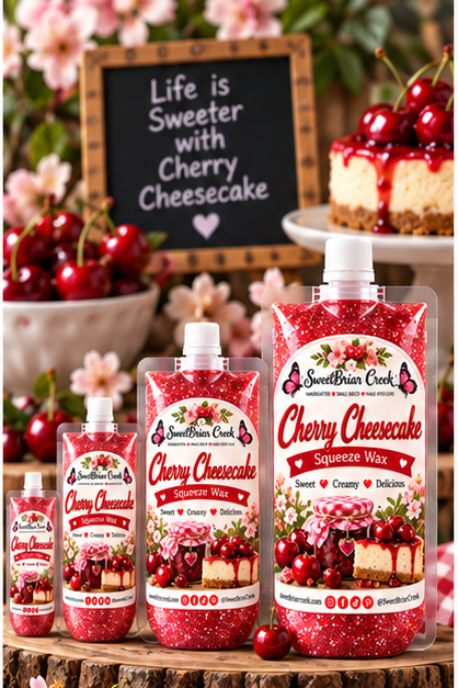 Cherry Cheesecake Squeezie Wax + Scoopable melts for Waxwarmer