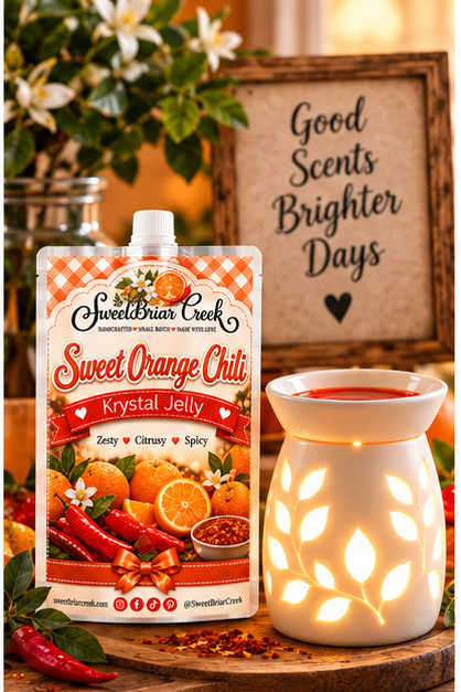 Sweet Orange Chili Krystal Jelly Squeeze for wax warmers.