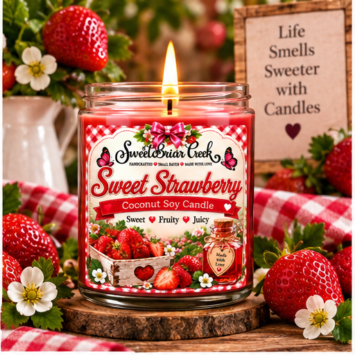 Sweet Strawberry Coconut Soy Candle