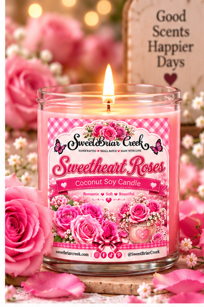 Sweetheart Roses Coconut Soy Candle