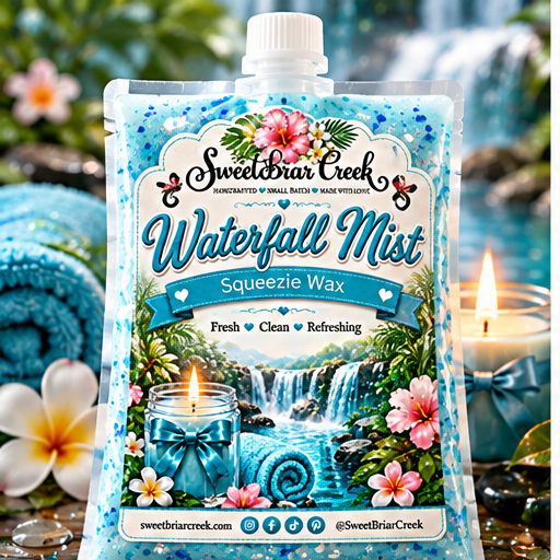 Waterfall Mist Squeezie Wax + Scoopable melts for Waxwarmer