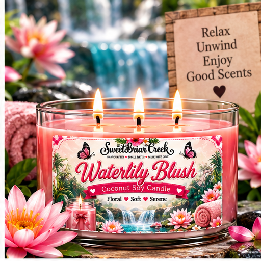 Waterlily Blush Coconut Soy Candle